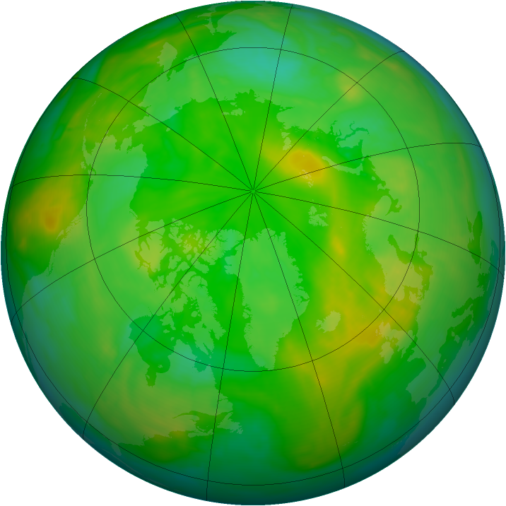 Arctic ozone map for 20 June 2008